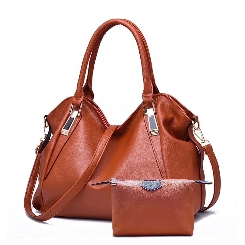 Women’s Large Pu Leather Solid Color Fashion Square Zipper Crossbody Bag