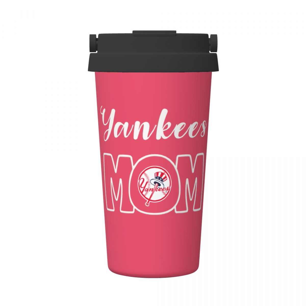 New York Yankees Mom Reusable Coffee Cup with Lid and Handle