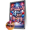 Diamond Painting -DIY Round Drill Independence Day Happy 4th of July(60*40CM)