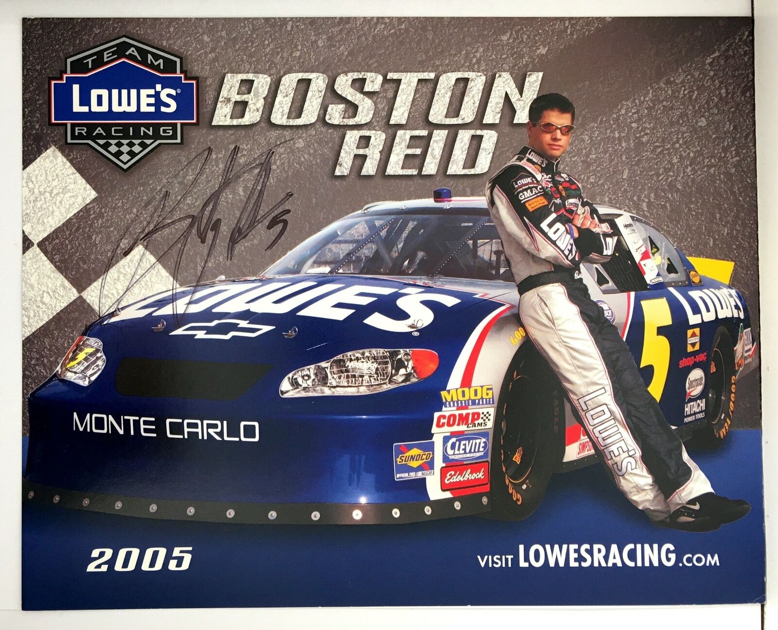 Boston Reid Signed 8x10 Photo Poster painting Promo Hero Card Postcard NASCAR  SHIP Auto AU