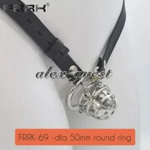 pornhint Pornhint New Male Stainless Steel Chastity Cage Belt dia 37mm Spiked Chastity device