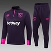 Joyfball 2024/2025 West Ham United Half-Pull Training Suit purple Football Shirt 1:1 Thai Quality