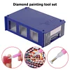 Drawer Plastic Storage Boxes Assemblable for DIY Diamond Art Craft (Dark Blue)