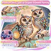 Kits de peinture en diamant partiel &agrave; forme sp&eacute;ciale de couple fleuri au clair de lune pour adultes pour d&eacute;butants, peintures de diamants diamants en forme de lune, peintures de pierres pr&eacute;cieuses 11,81 x 11,81 pouces