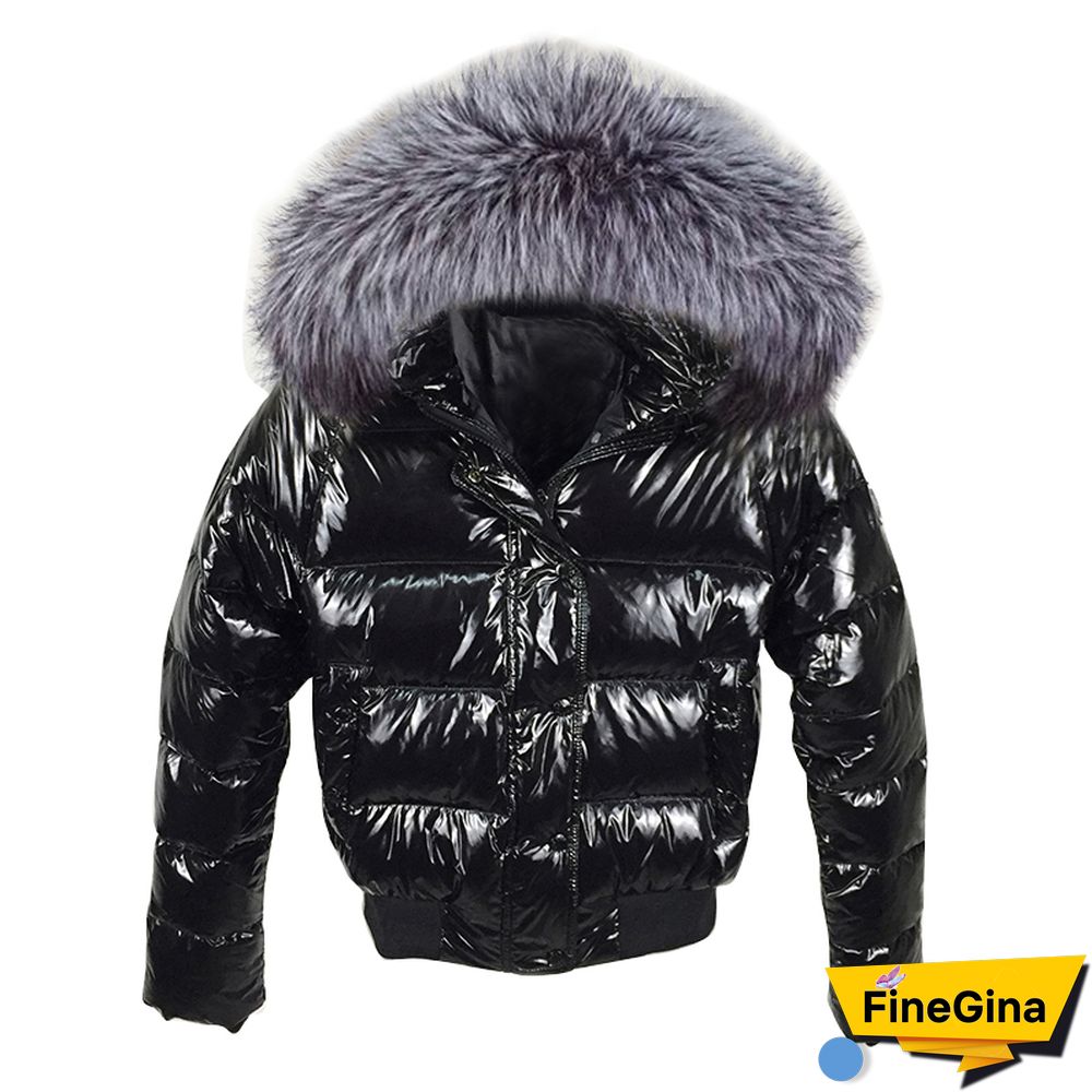 Fashion Black Waterproof Winter Jacket Women Big Fur Hooded Down Parkas Female Jacket Coat Slim Warm Winter Outwear New