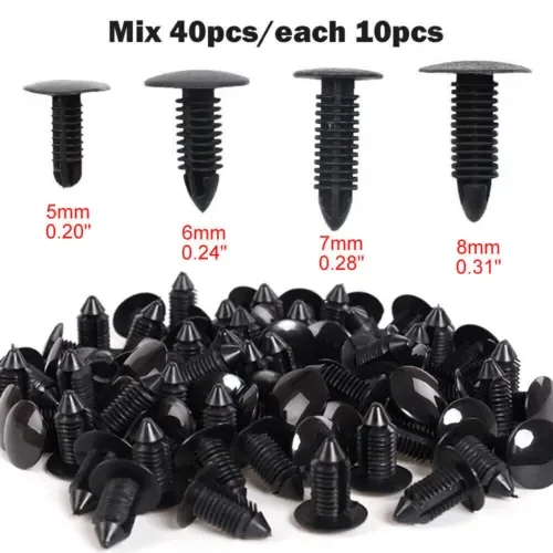 Dronehint 40x/Set Universal Car Parts Body Trim Push Pin Rivet Panel Fasteners Clips 5-8mm (For: Land Rover) Parts