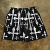 Cross Print Mesh Sports Shorts