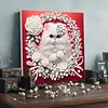 Kit de peinture en perles en forme sp&eacute;ciale pour chat blanc DIY avec un cadre 25x25cm