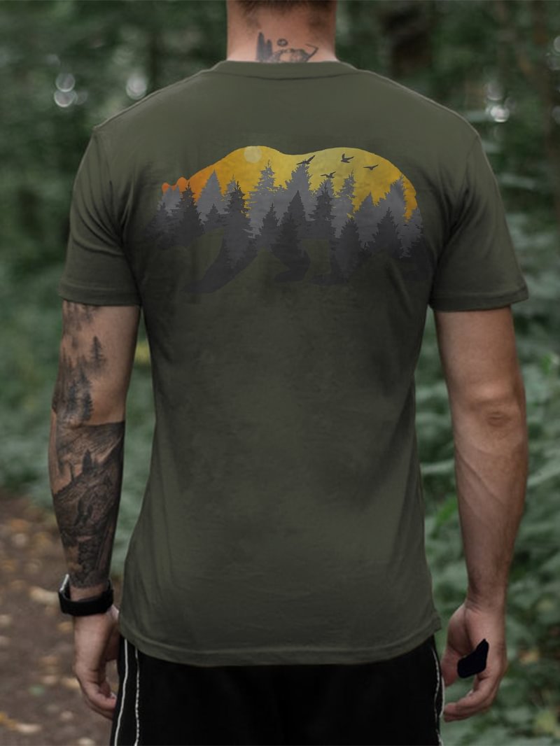 Outdoor Bear Printed Comfy Men's T-Shirt in  mildstyles