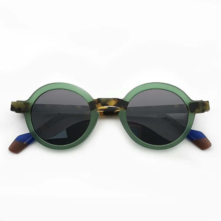 Japanese Matte Round Acetate Sunglasses Men Texture Uv400 Function Classical Glasses Women Stylish High Quality Eyewear