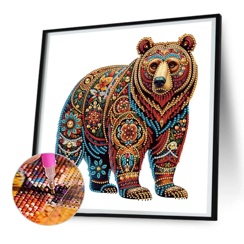 Diamond Painting - Partial Special Shaped Drill - Gorgeous Bear(Canvas|30*30cm)