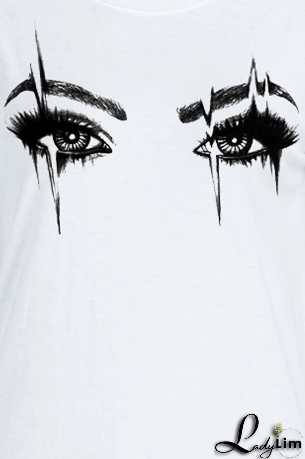 Orange Casual Daily Eyes Printed Patchwork O Neck T-Shirts