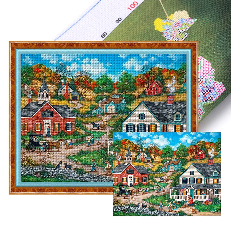 11CT 3 Strands Threads Printed Cross Stitch Kit - Stitch Pattern - 40*50cm