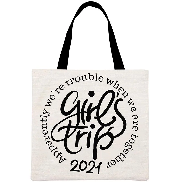 Girls'trip Printed Linen Bag-Annaletters