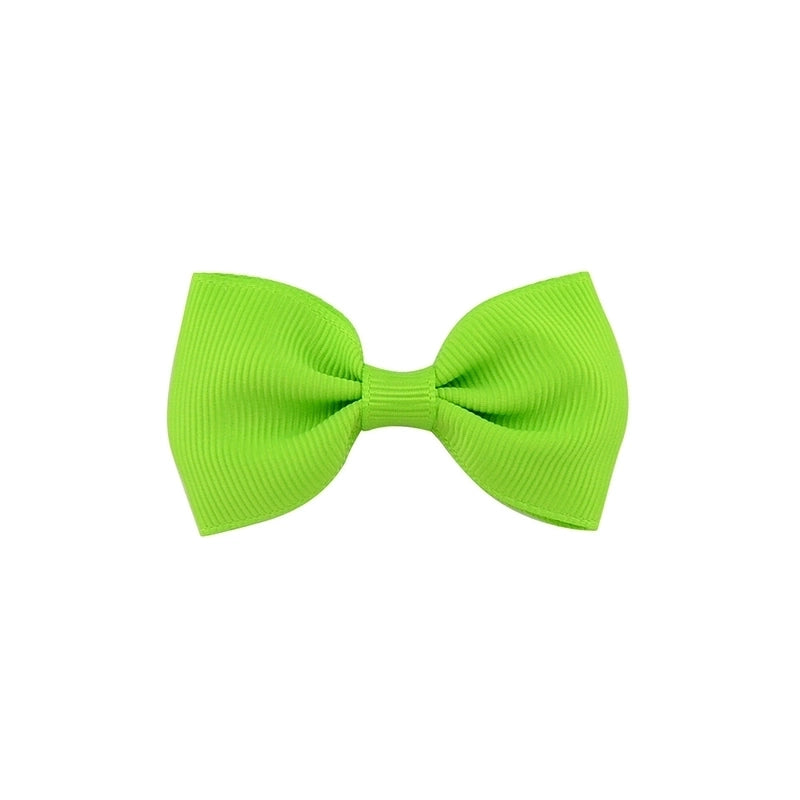 Solid Color Children’s Bow European Version Cute Hairpin Baby Hair Accessories Flat Head Bow Tie 643