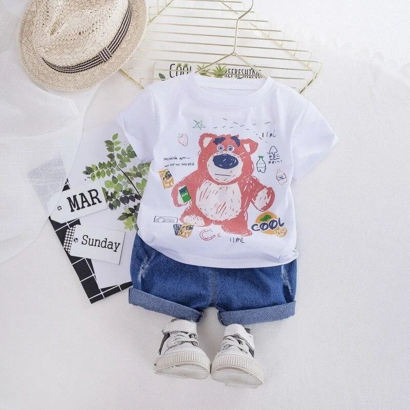 Toddler Boys Clothes 1-4 Years Baby Tyrannosaurus Rex T-Shirt Shorts 2 Pieces Children Outfits Short Sleeve Children Costume