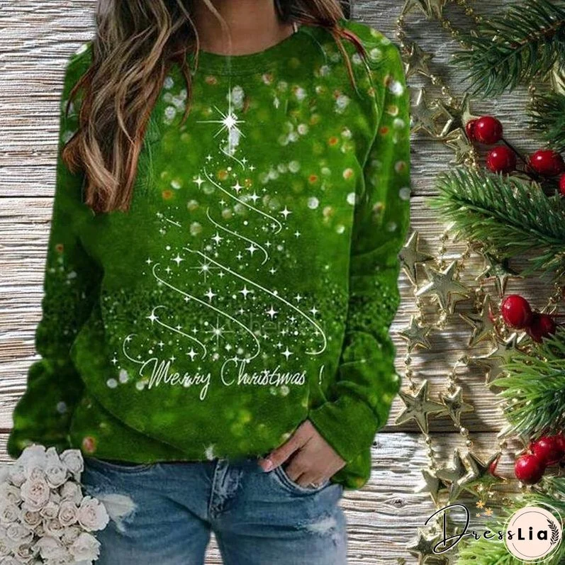 Casual Christmas Print T-Shirt