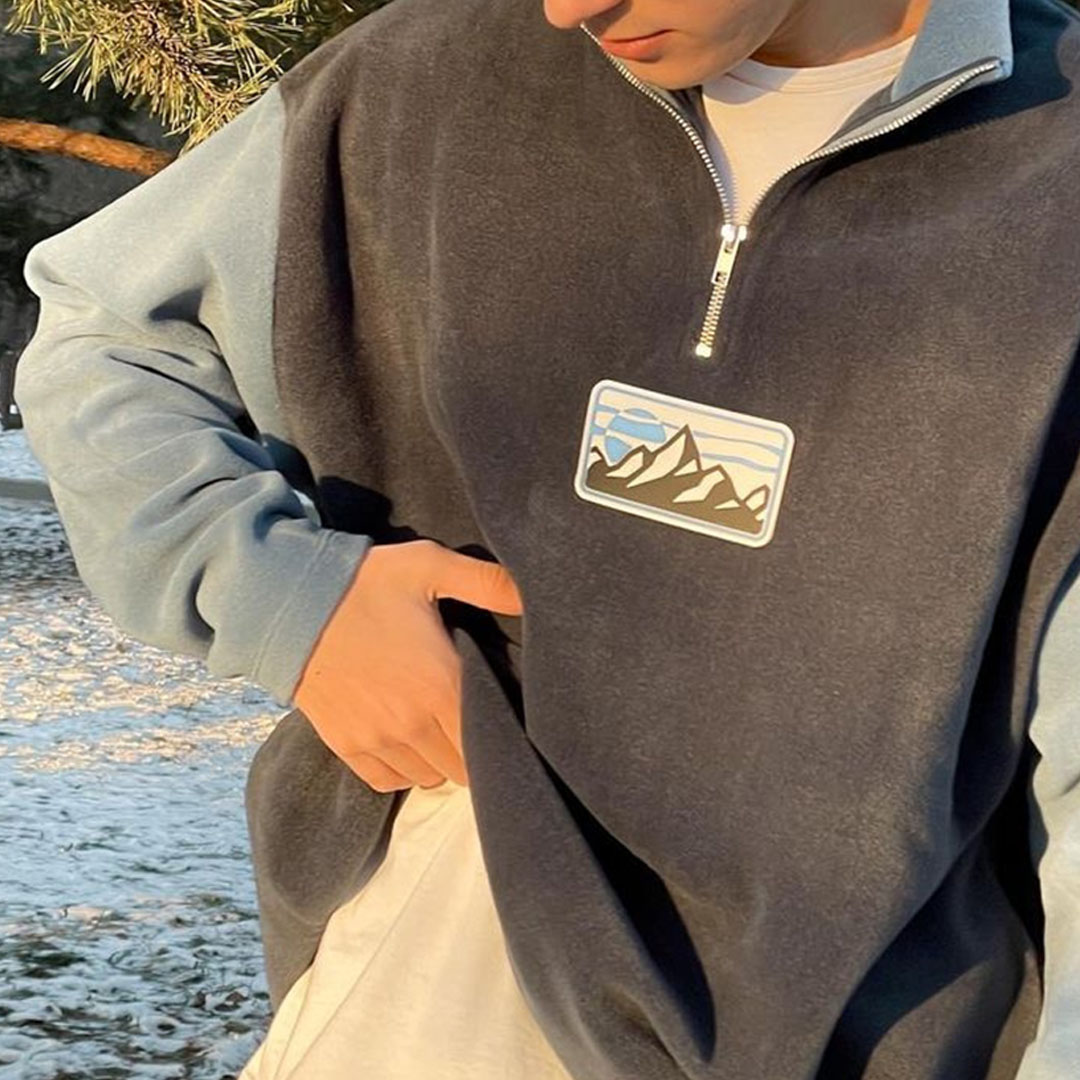 Oversized Unisex Contrast Polos Sweatshirt