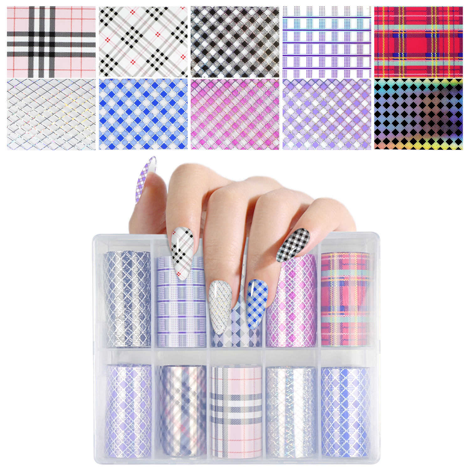 Tablecloth Pattern Nail Transfer Foil 12 styles