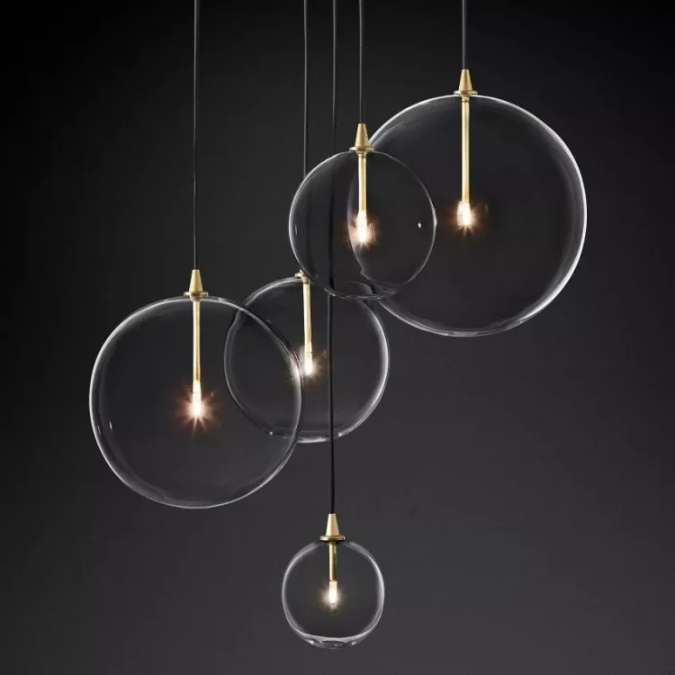 Fulcrum Glass Globe Cluster Chandelier 28" For Living Room Vjlight
