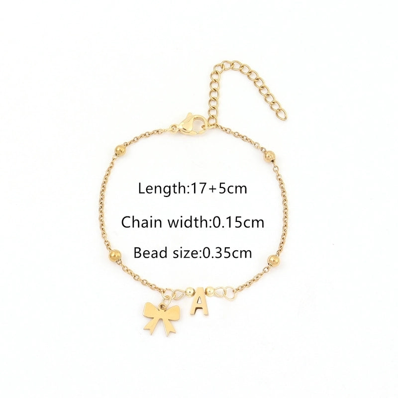 Elegant Minimalist Classic Style Letter Bow Knot 201 Stainless Steel 304 Stainless Steel Bracelets In Bulk