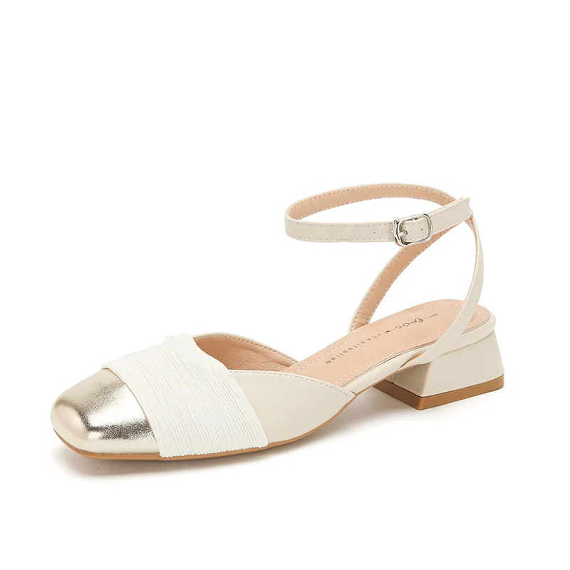 Uveng Uveng Jane Shoes Women's Bag Head Sandals 2025 New Summer Coarse High Heels French Small Scent Style With Skirt Single Shoes