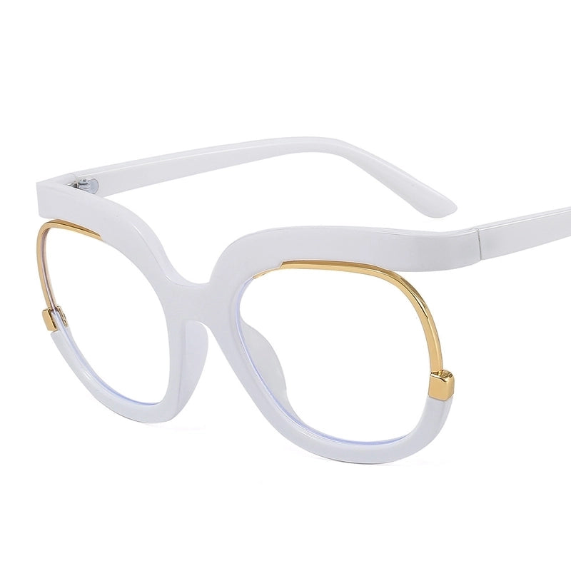 Fashion Solid Color Oval Frame Half Frame Optical Glasses