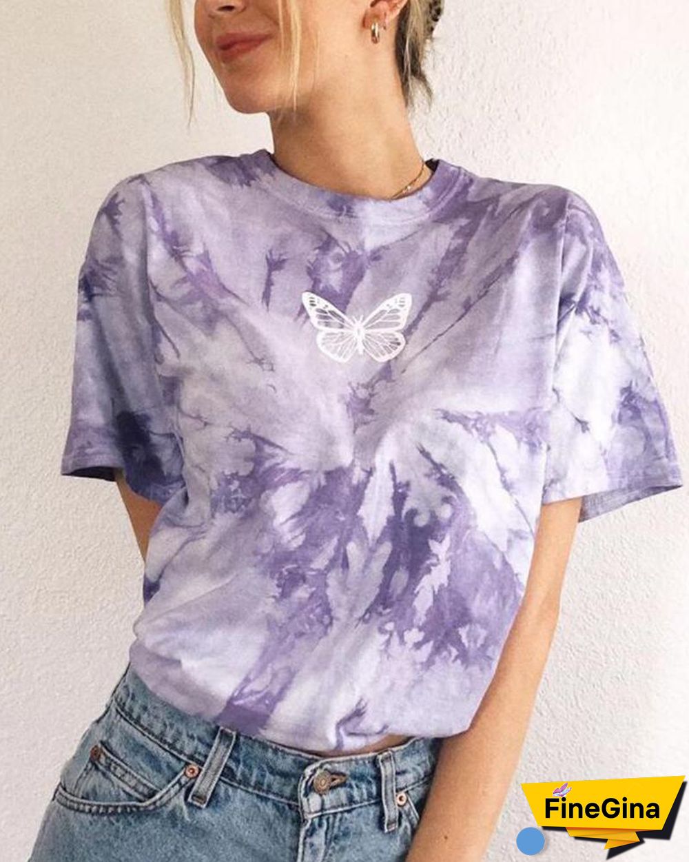 Tie Dye Short Sleeve Loose T-shirts P15949