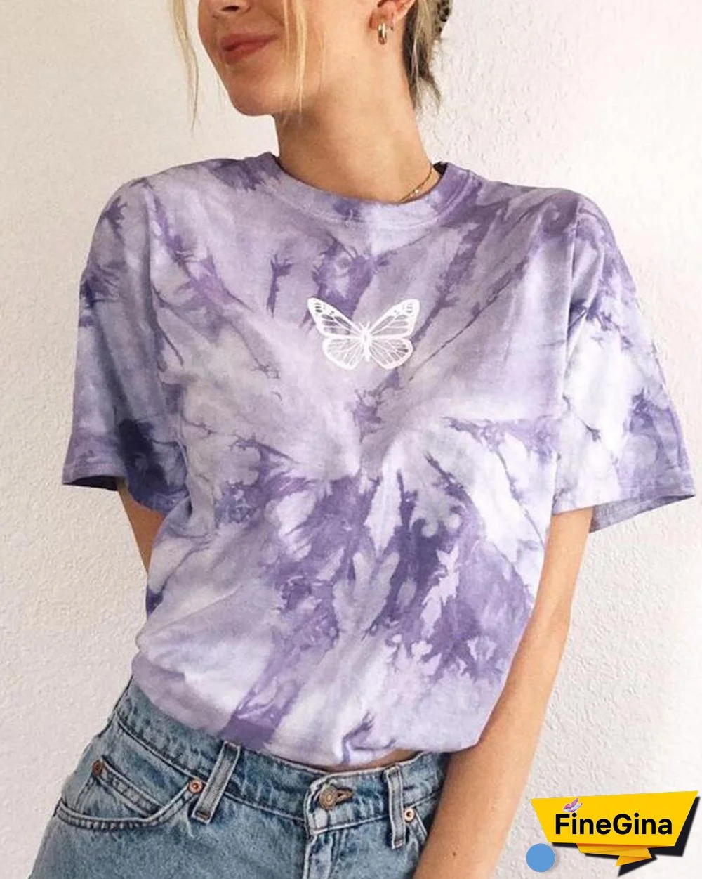 Tie Dye Short Sleeve Loose T-shirts P15949