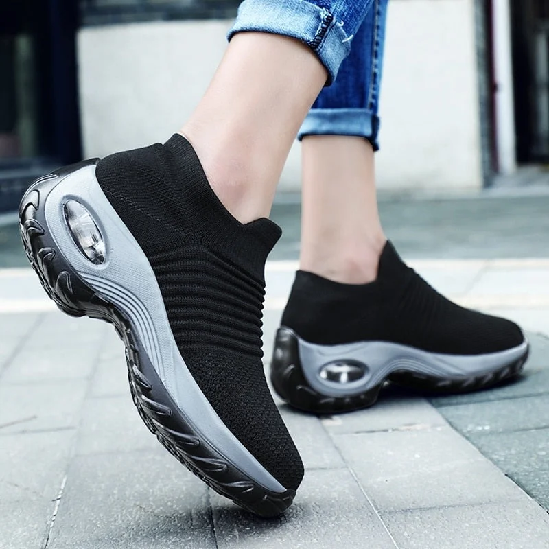 Spring Women Sneakers Shoes Autumn Flat Slip on Platform Tenis for Women Breathable Mesh Sock Sneakers Shoes Zapatos De Mujer