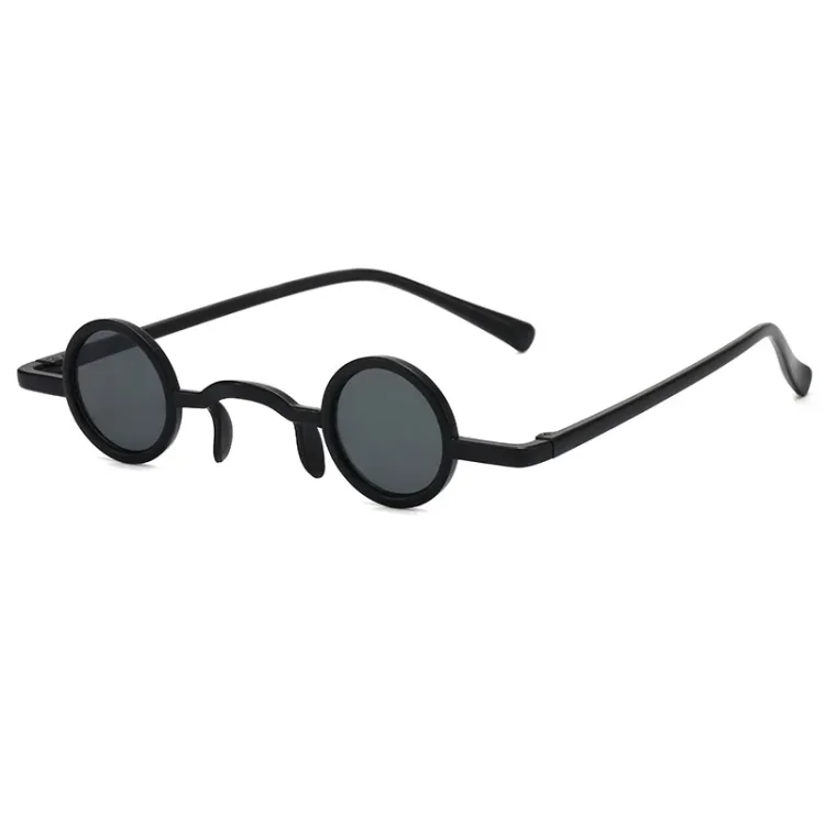 Vintage Rock Punk Man Sunglasses Classic Small Round Sunglasses Women Wide Bridge Metal Frame Black Lens Eyewear Driving 2023