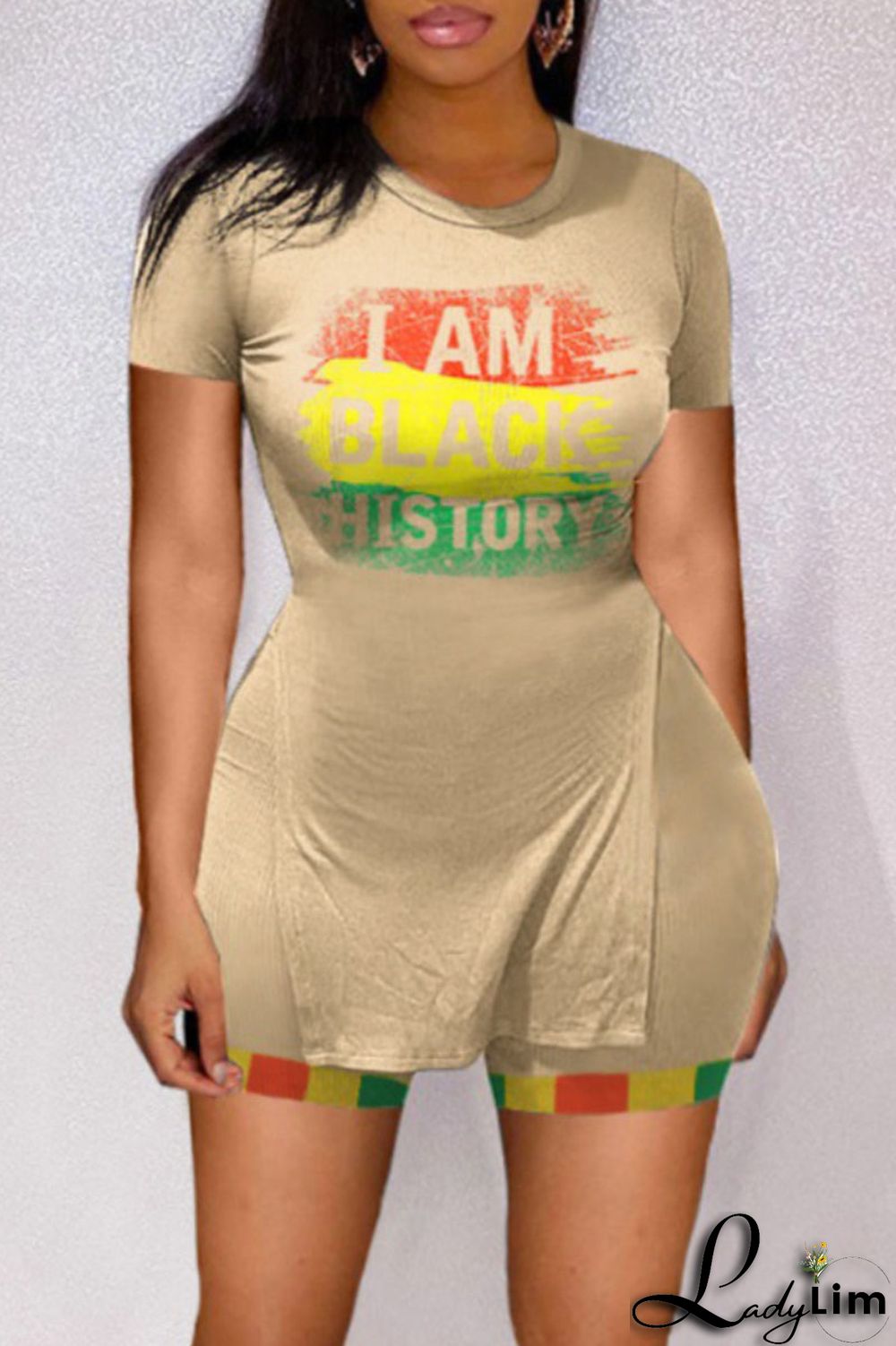 White Casual Print Patchwork Slit O Neck Short Sleeve Two Pieces