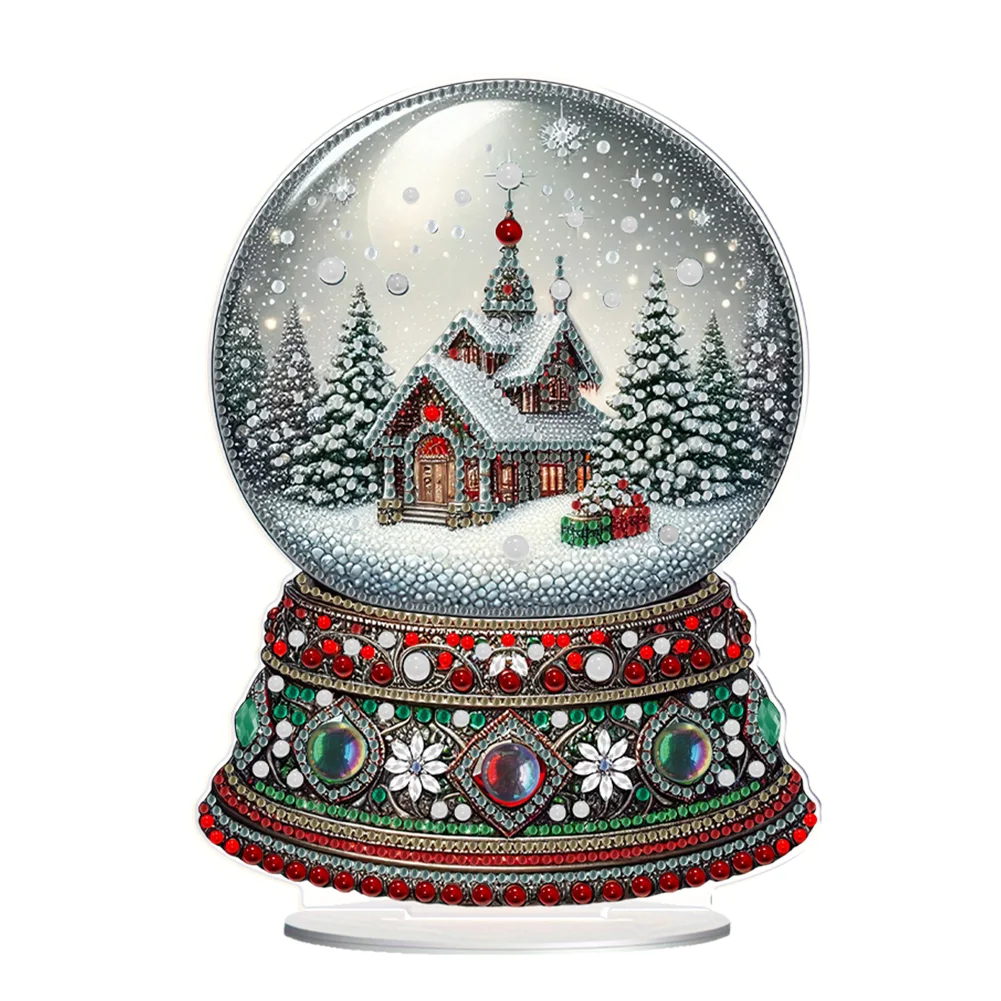 5D DIY Christmas Crystal Ball Table Top Diamond Painting Ornament Kits for Home Decor