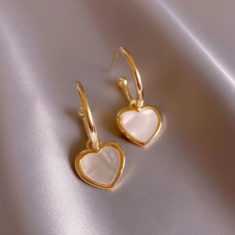 Mother Of Pearl Heart Earrings