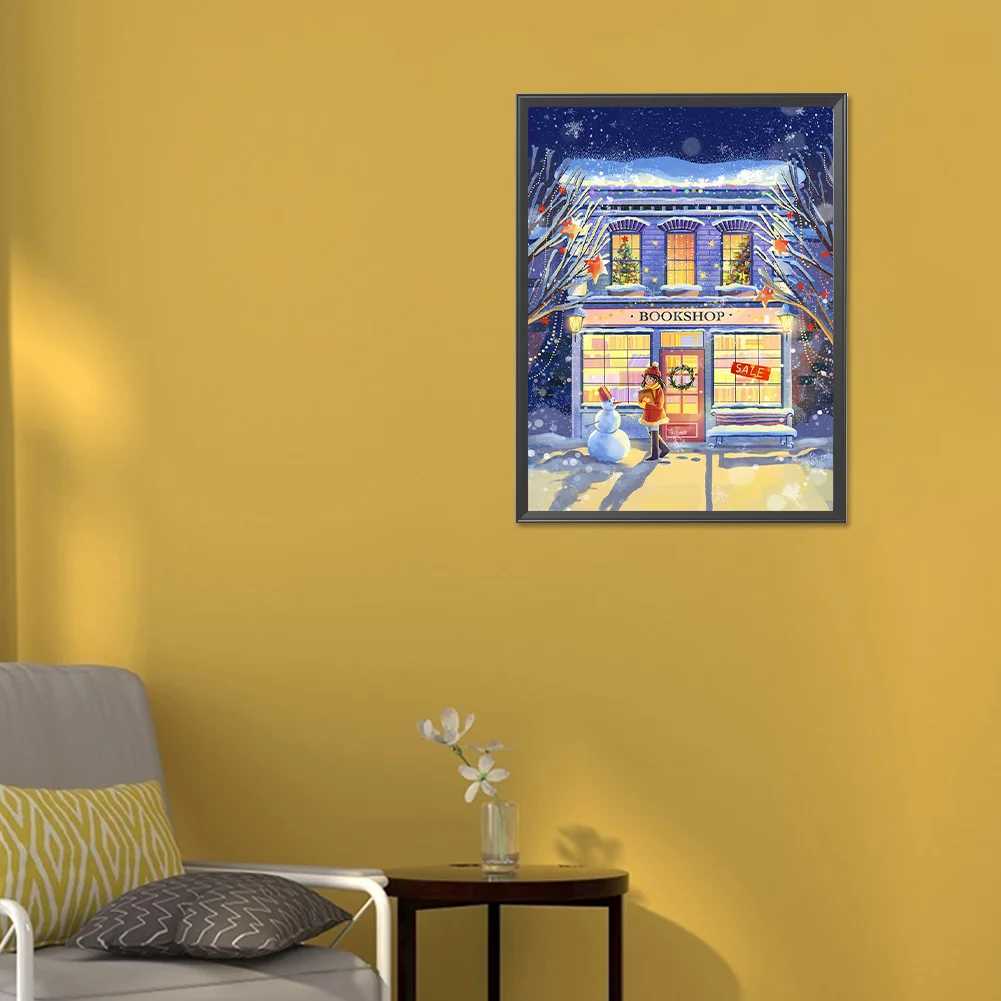 Winter Bookshop - Full Round - Diamond Painting (30*40cm)