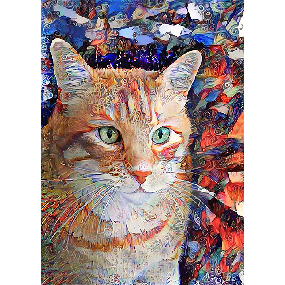 

Psychedelic Cat - Round Drill Diamond Painting - 30*40CM, 501 Original