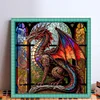 Stained Glass Dragon-Full Embroidery 2 strands 18CT Stamped Cross Stitch-40*40CM