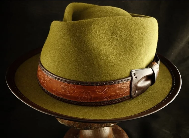 Bolero Hat | The Tower | Ivory Fur Felt Flat Crown Wide Brim Hat Men Women | Western Hats | Fashion Accessories | Big Head Attire | Gifts