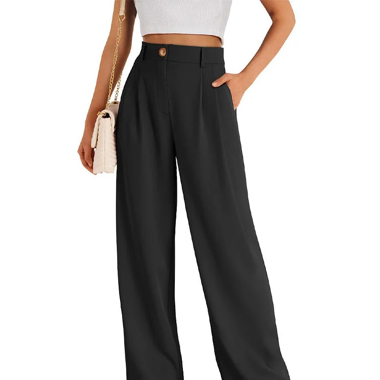 🔥2025 Summer New-❤️ Women's Casual High-Waist Straight Leg Trousers