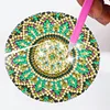 6pcs DIY Anti Slip Green Mandala Coasters Stackable Creative for Tabletop Protection