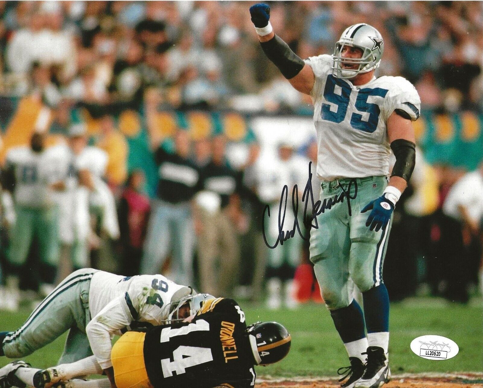 Chad Hennings signed Dallas Cowboys 8x10 Photo Poster painting autographed JSA