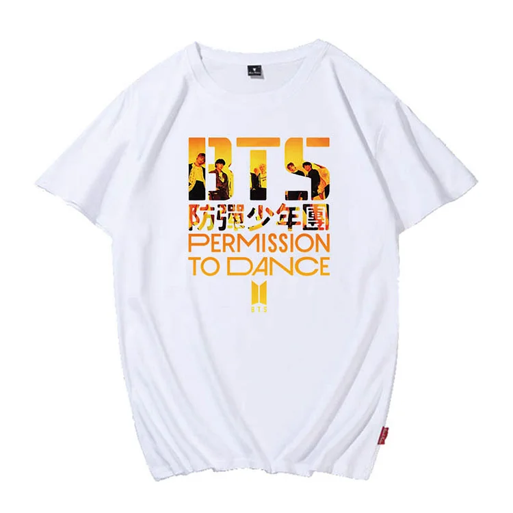 Permission To Dance Creative Print Candy Color T-shirt