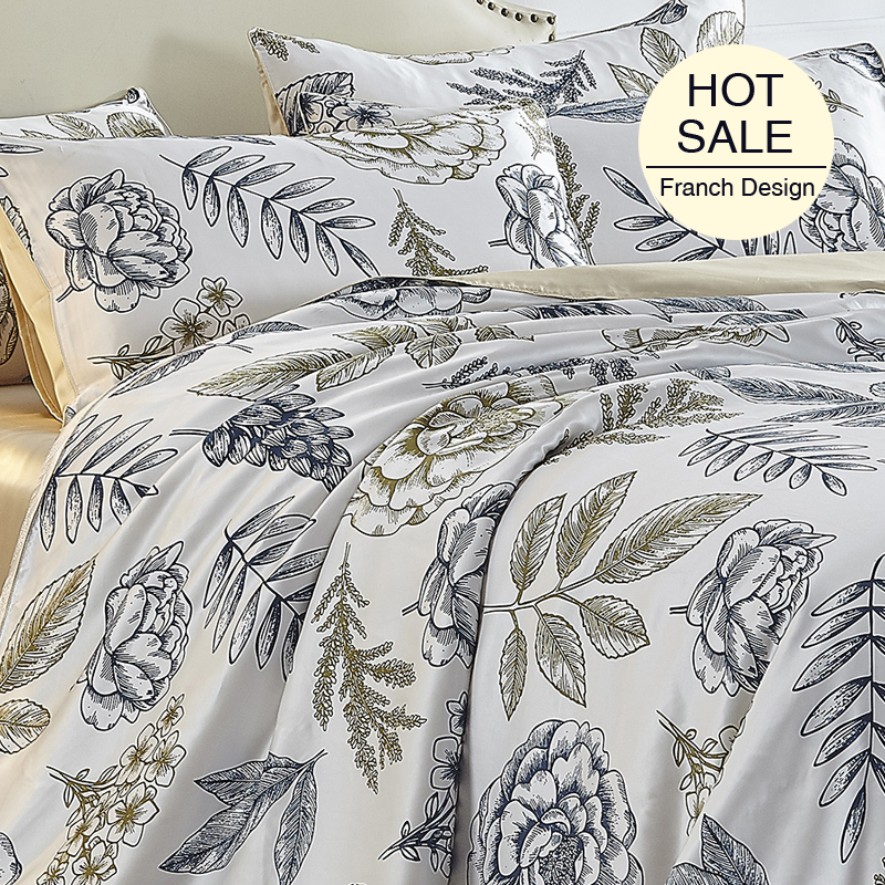 Blossom Printed Silk Duvet Cover Set Bedding Set| 4pcs-RealSilkLife