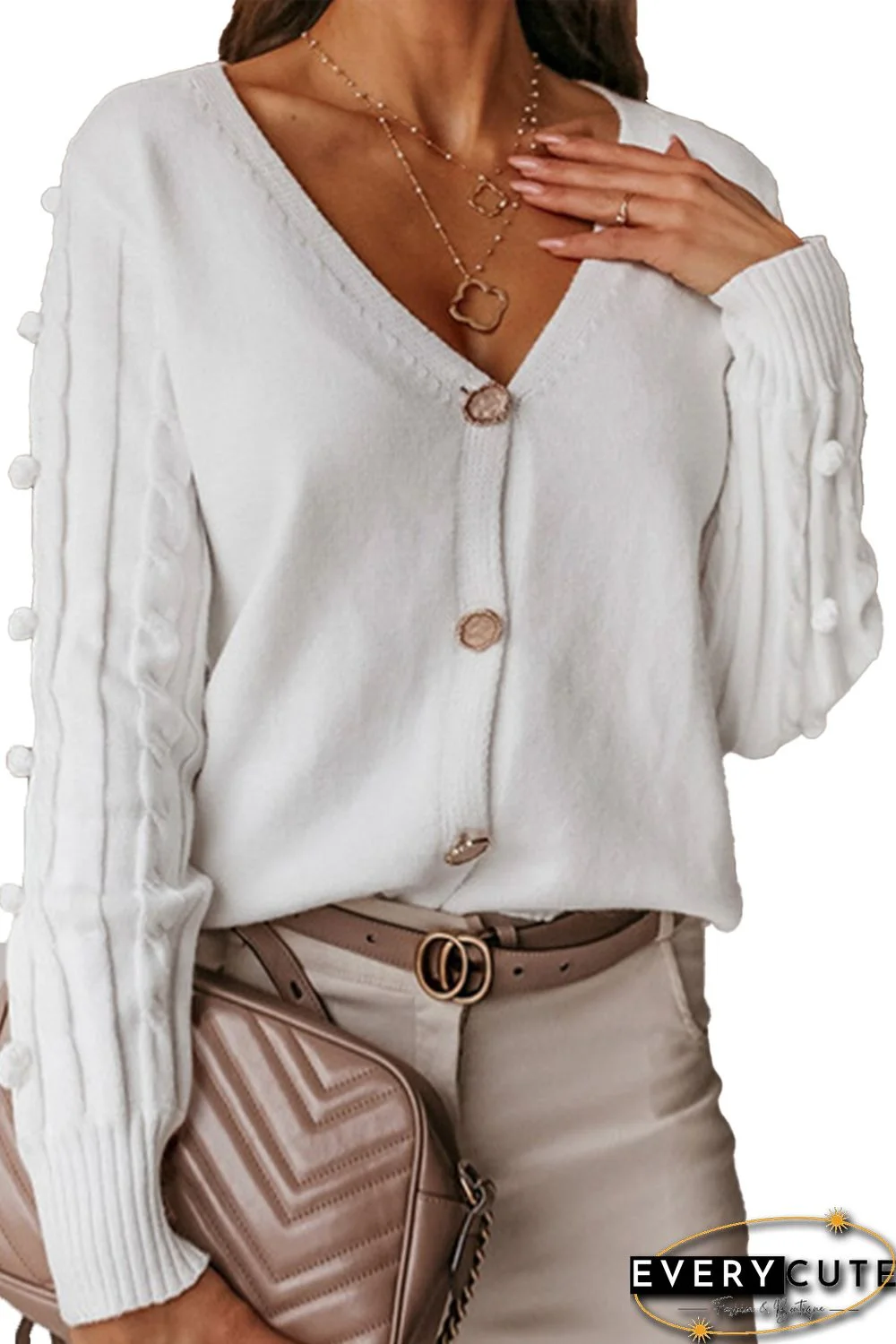 White Buttoned Cardigan