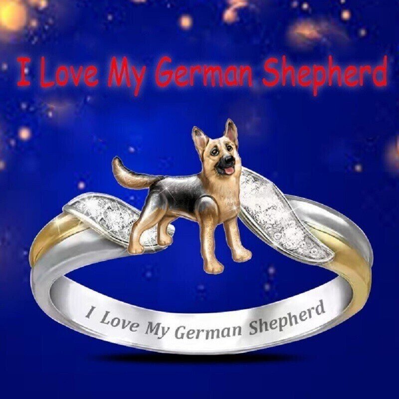 Crystal Dog Memorial Ring For Dog Lover