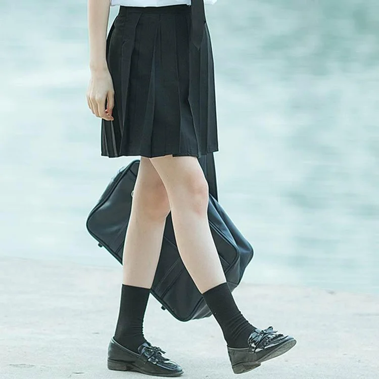 JK Uniform High Waist Pleated Short Mid Long Skirt - Modakawa Modakawa