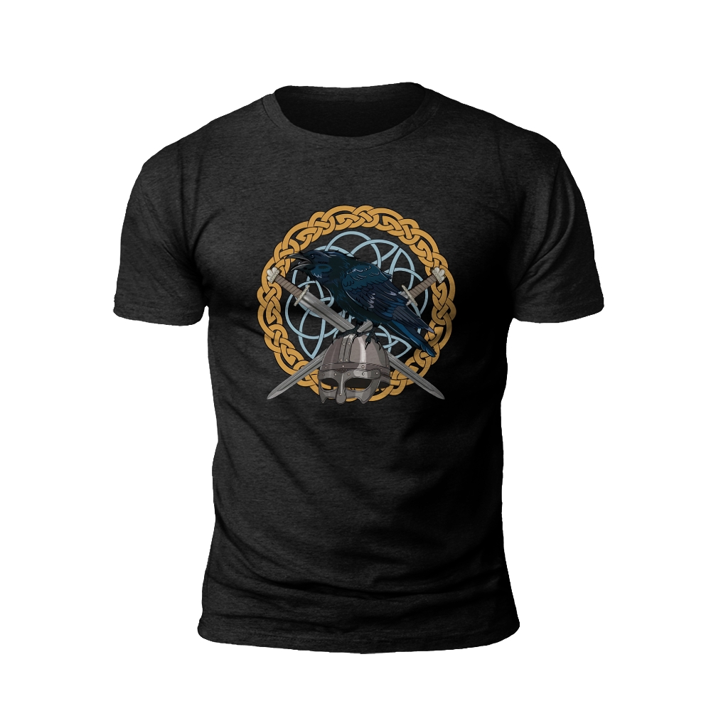 Viking Valor: Raven and Swords T-Shirt