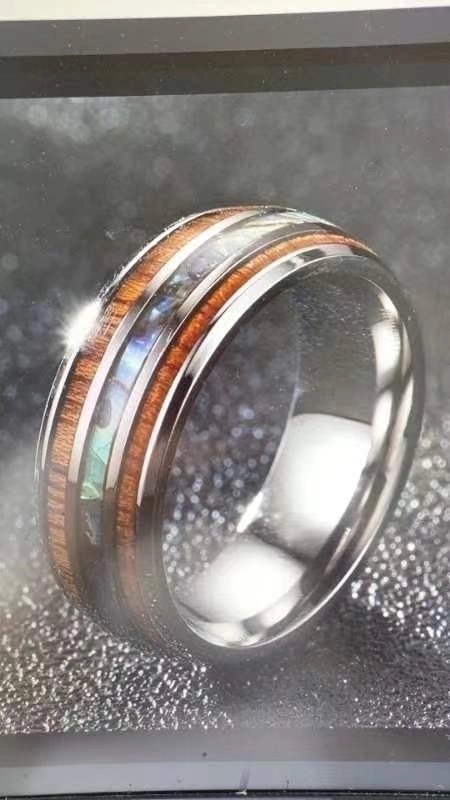 Minimalist Round Color Block Stainless Steel Unisex Rings