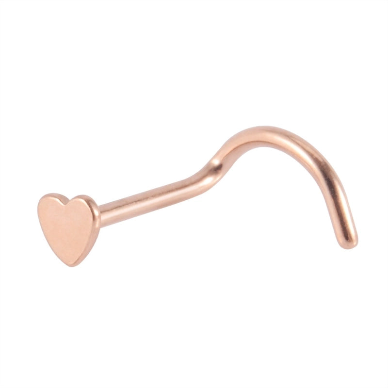 1 Piece Nose Rings & Studs Casual Minimalist Classic Style Heart Shape 304 Stainless Steel Plating 18K Gold Plated Nose Rings & Studs
