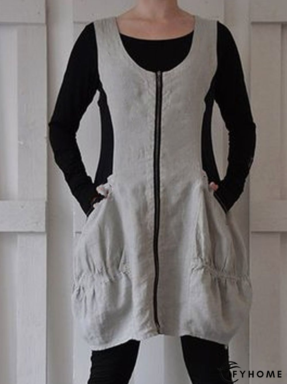 Cotton-Blend Sleeveless Weaving Dress | IFYHOME